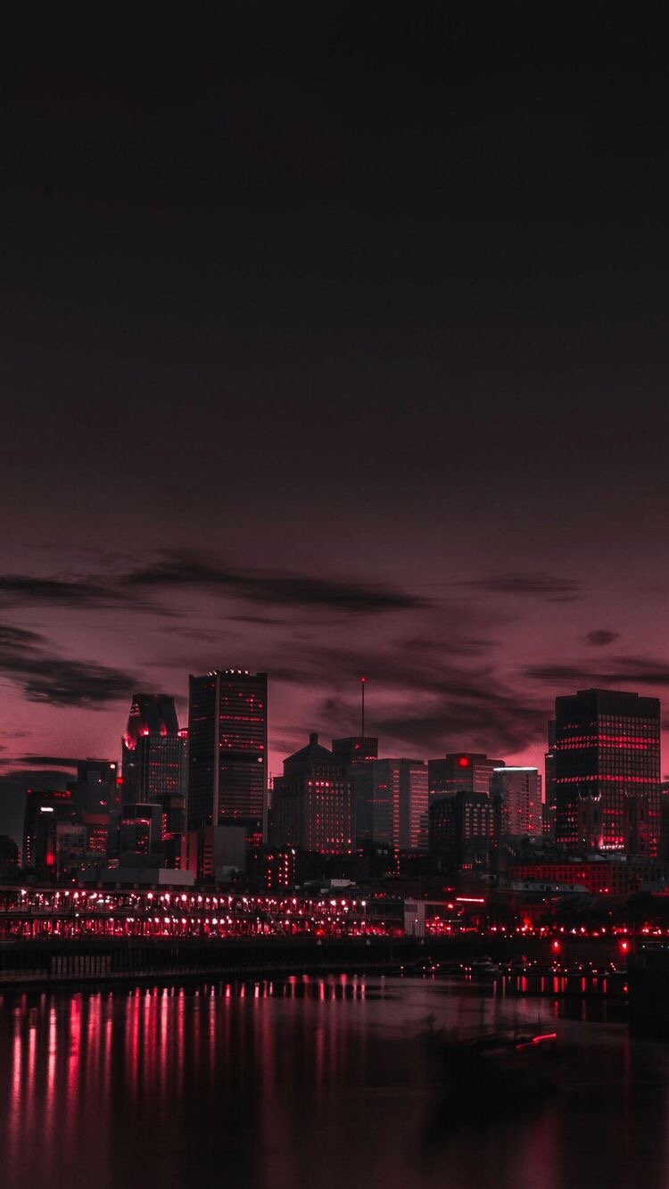 city aesthetic tumblr  black red night  sky photography 