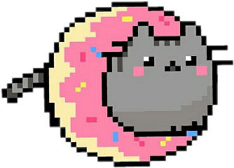 Pusheen Cat Fat Donut Pixel Pixelart Food Kawaii Cute
