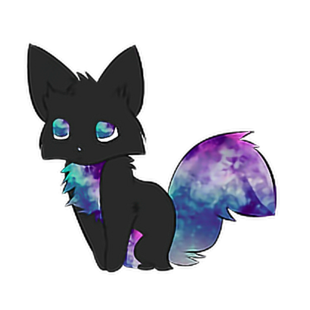 Galaxy cat anime cute - Sticker by Monn