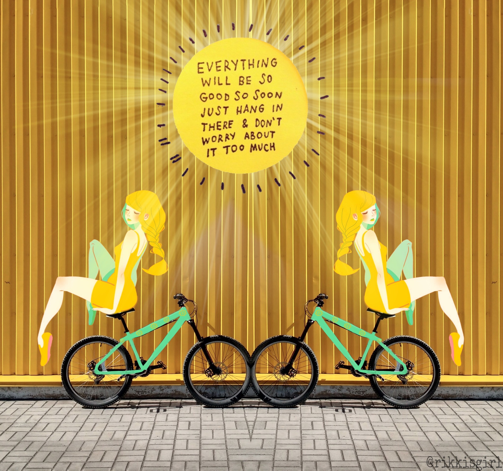 yellow bike aesthetic