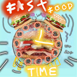 freetoedit fastfood burger clock time irchamburgerbun