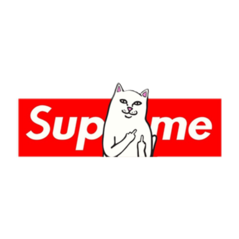 supreme cat sticker