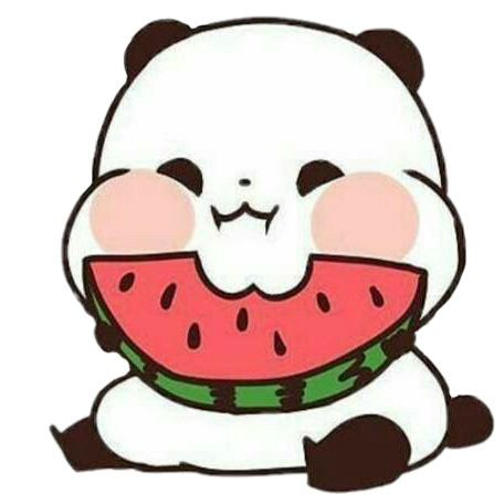 panda cute love watermelon food sticker by @ncatrinel21