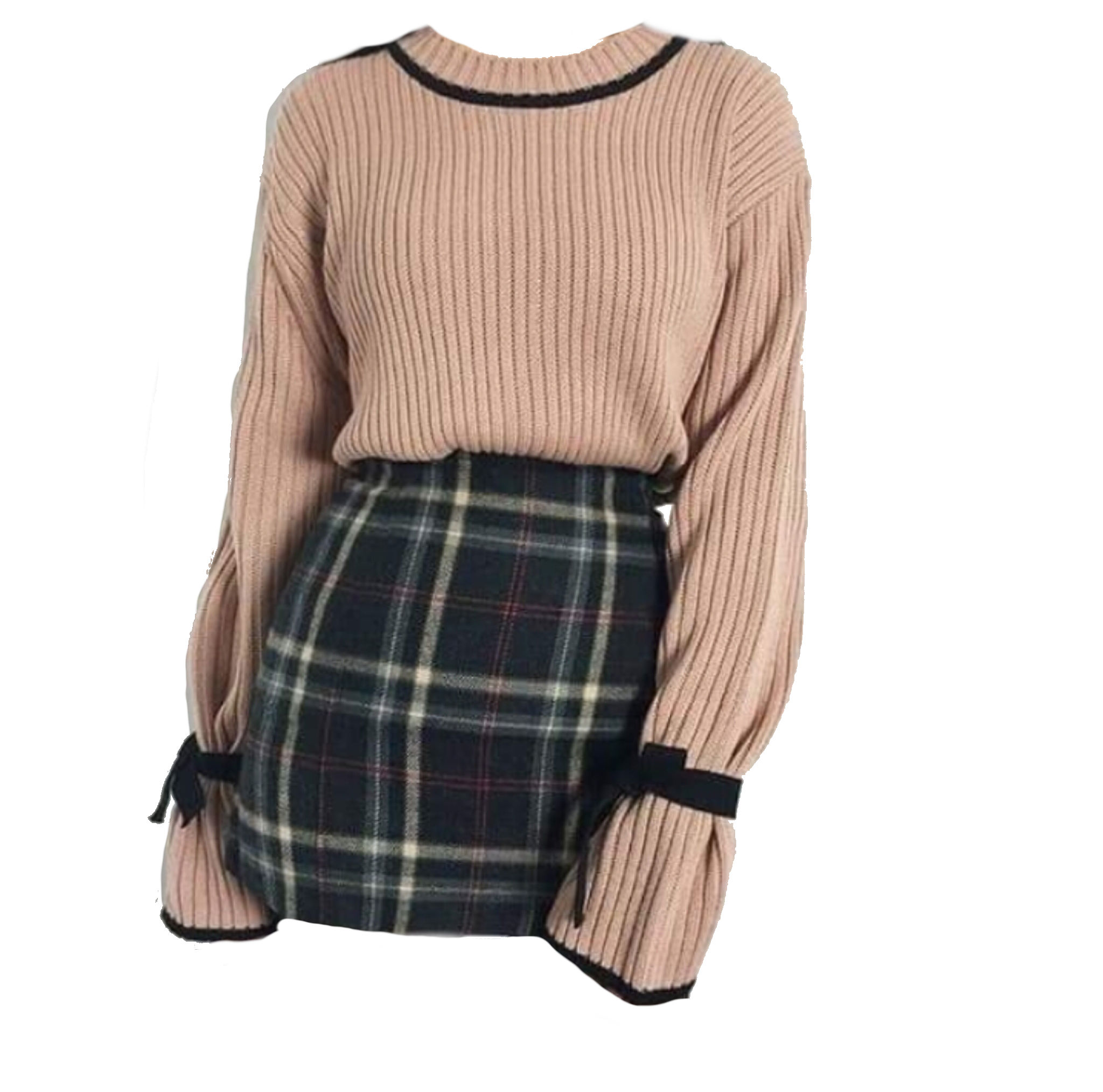 Download cute school girl clothes jumper skirt niche moodboard...