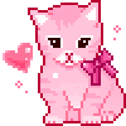 pixelart pixel kawaii cat sticker by @tatianebelarmino