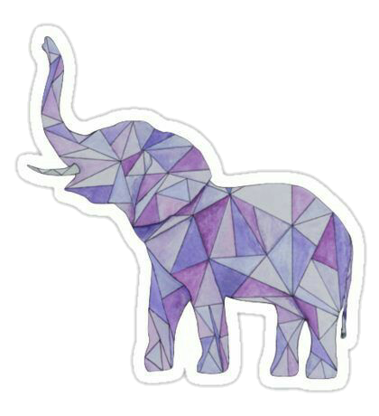 elefante morado brillo tumblr pegatina stiker
