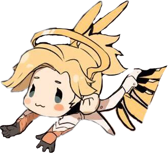 mercy cute smol small healer sticker by @kuzkospoison