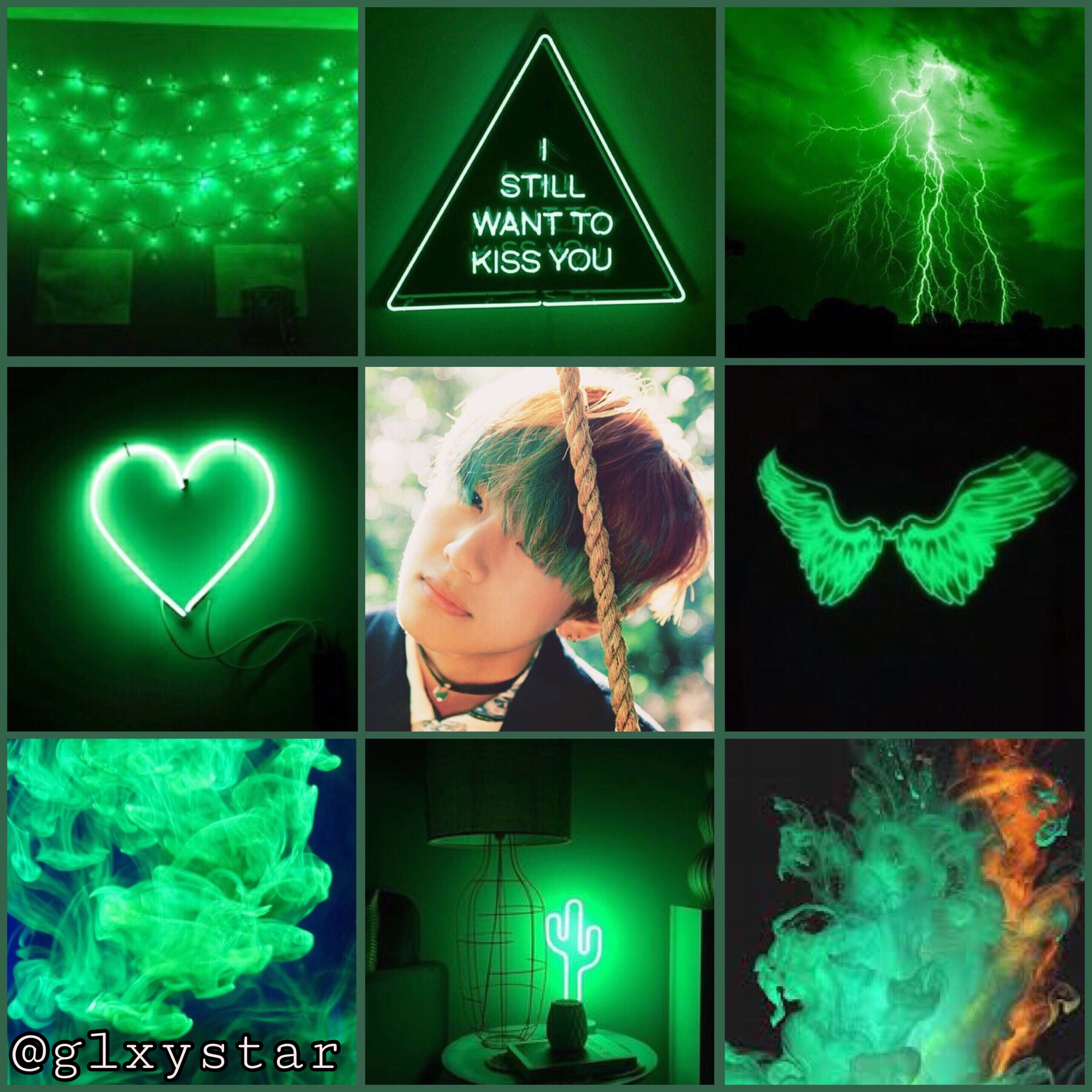 taehyung bts green aesthetic edit image by @glxystar