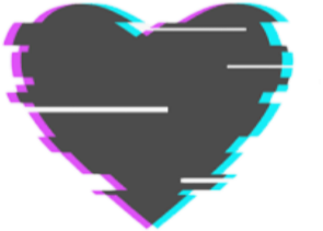 glitch effect heart purple sticker picsart