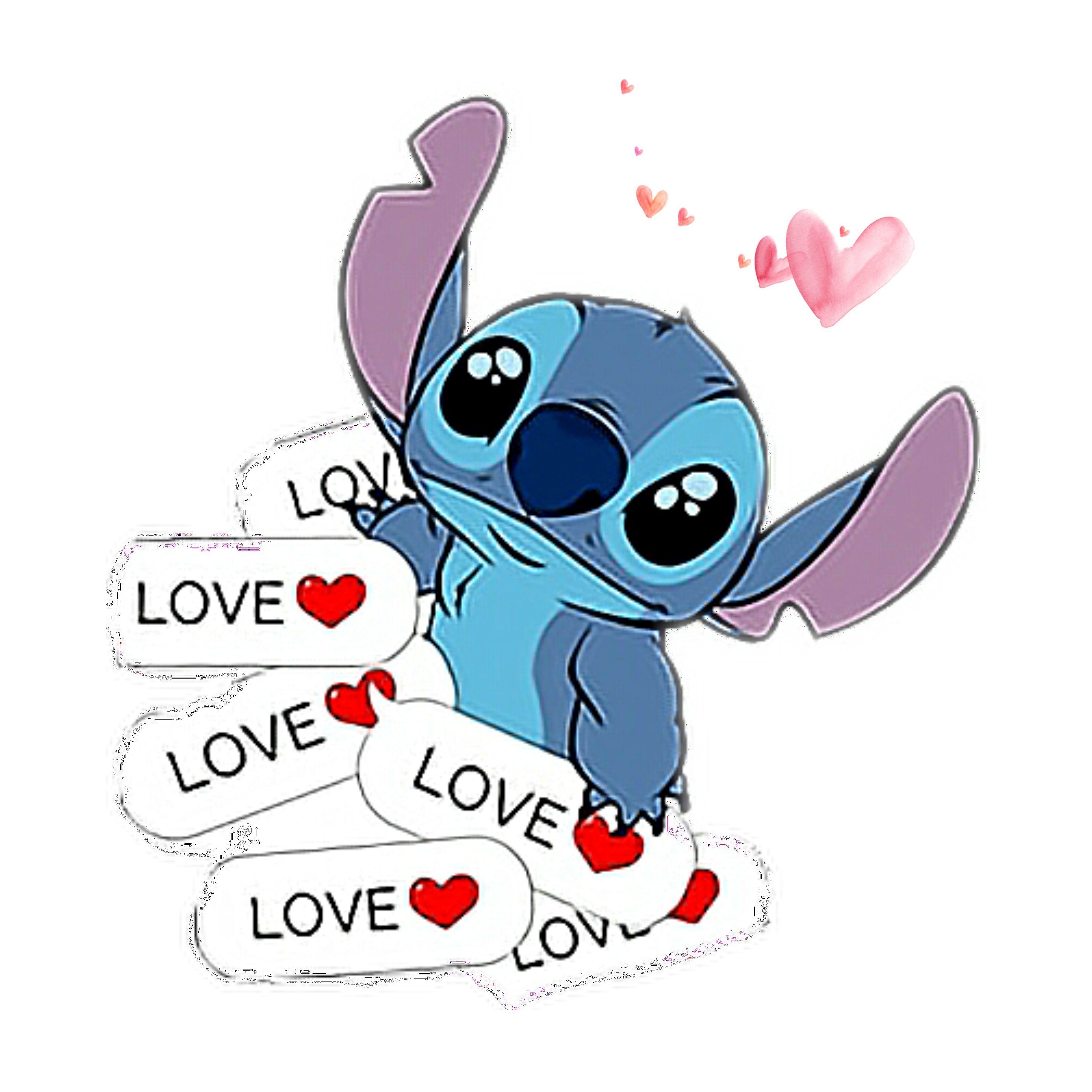 I love you (stitch) cutie love - Sticker by Moonchick