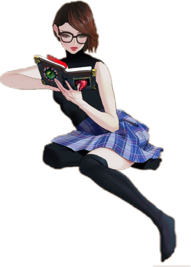 Girl Book Read Girls Girly Glasses Shorthair Sit