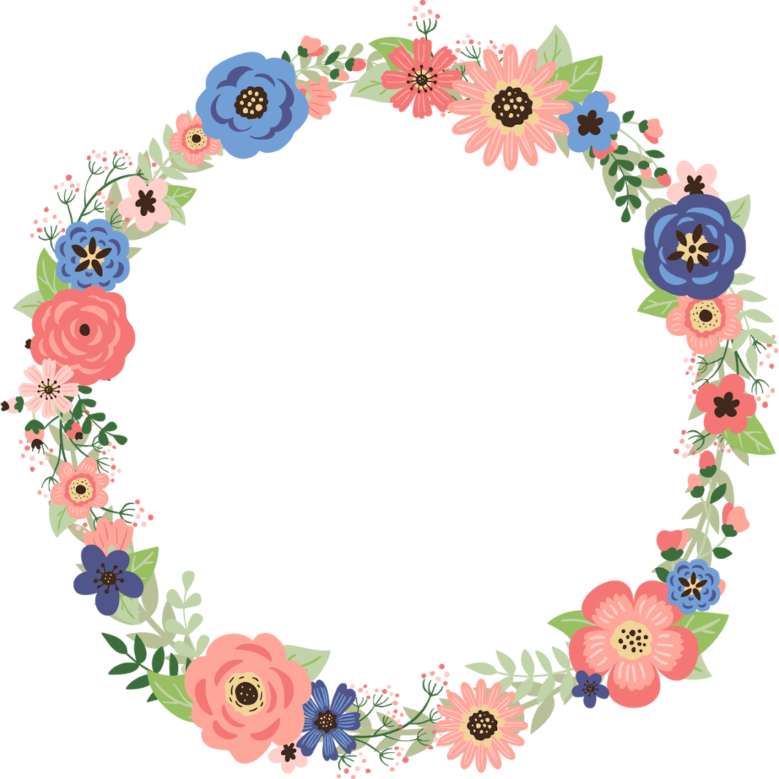 border frame wreath circle sticker by @birdiescreations