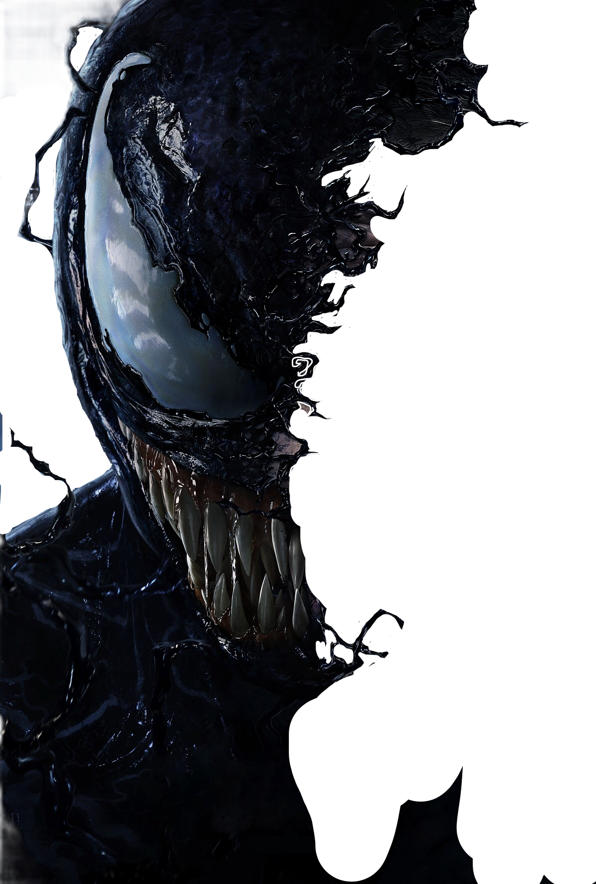 how face to venom draw halloween darkness freet venom spiderman scary halfmask