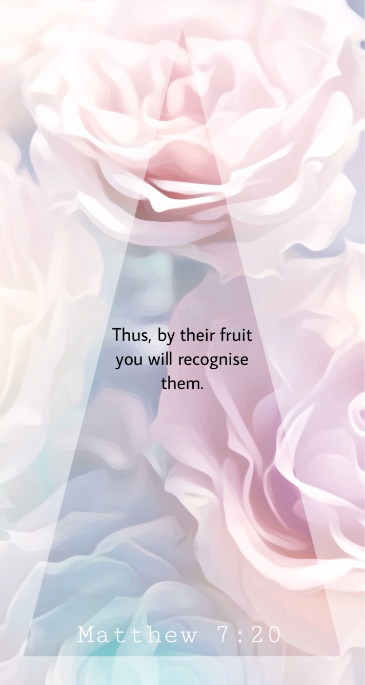 Thus, by their fruit you will recognize them. Matthew 7:20 https://www ...