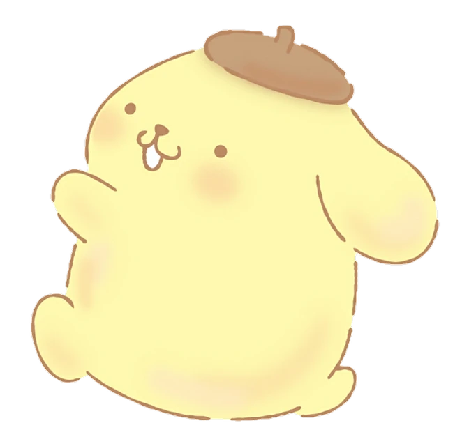 キャラクターポムポムプリン黄色サンリオかわいい Sticker By ウシ キャラクターポムポムプリン黄色サンリオかわいい Sticker By ウシ