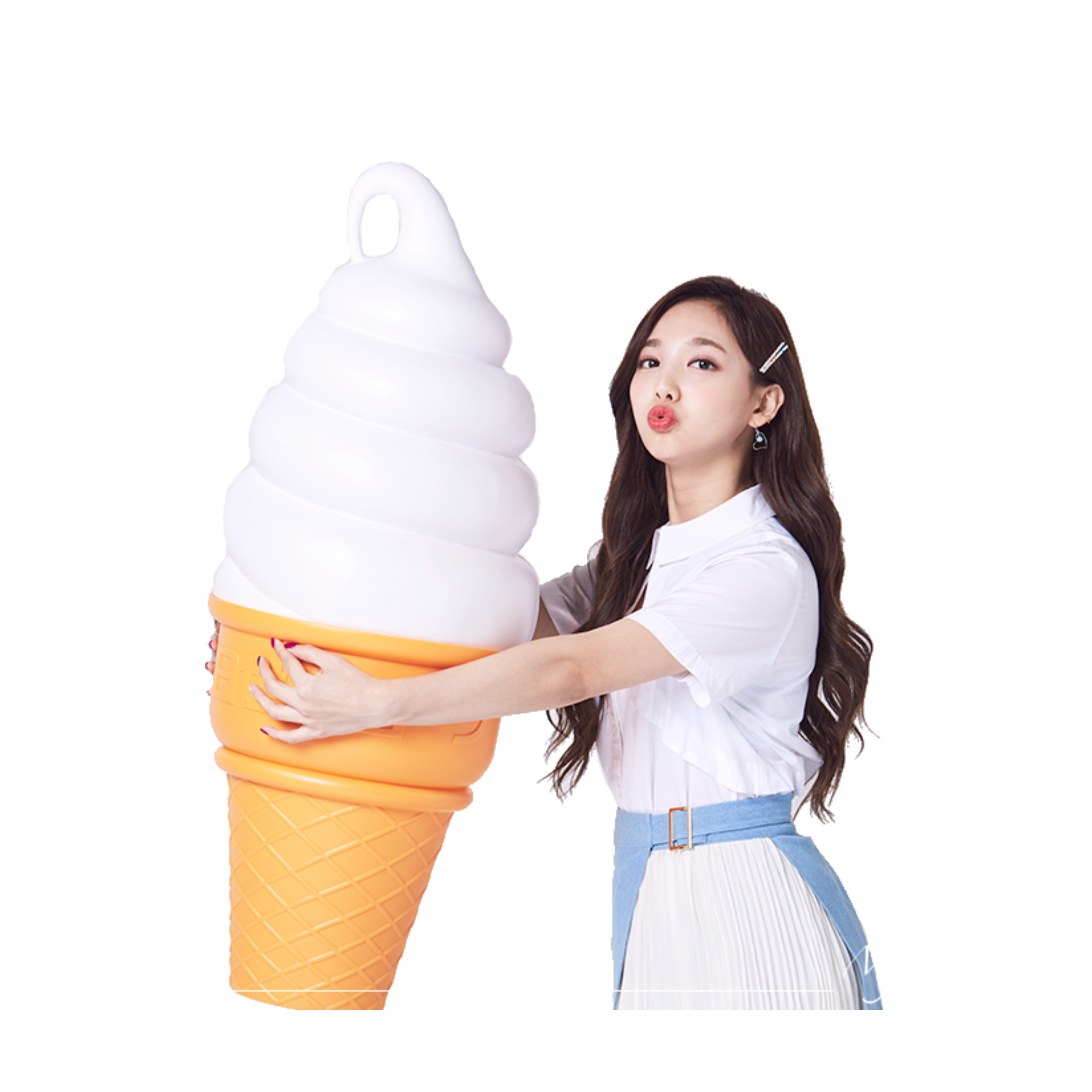 K Poptwiceナヨンソフトクリームかわいい韓国ゆめかわいい女の子美少女 Sticker By ウシ