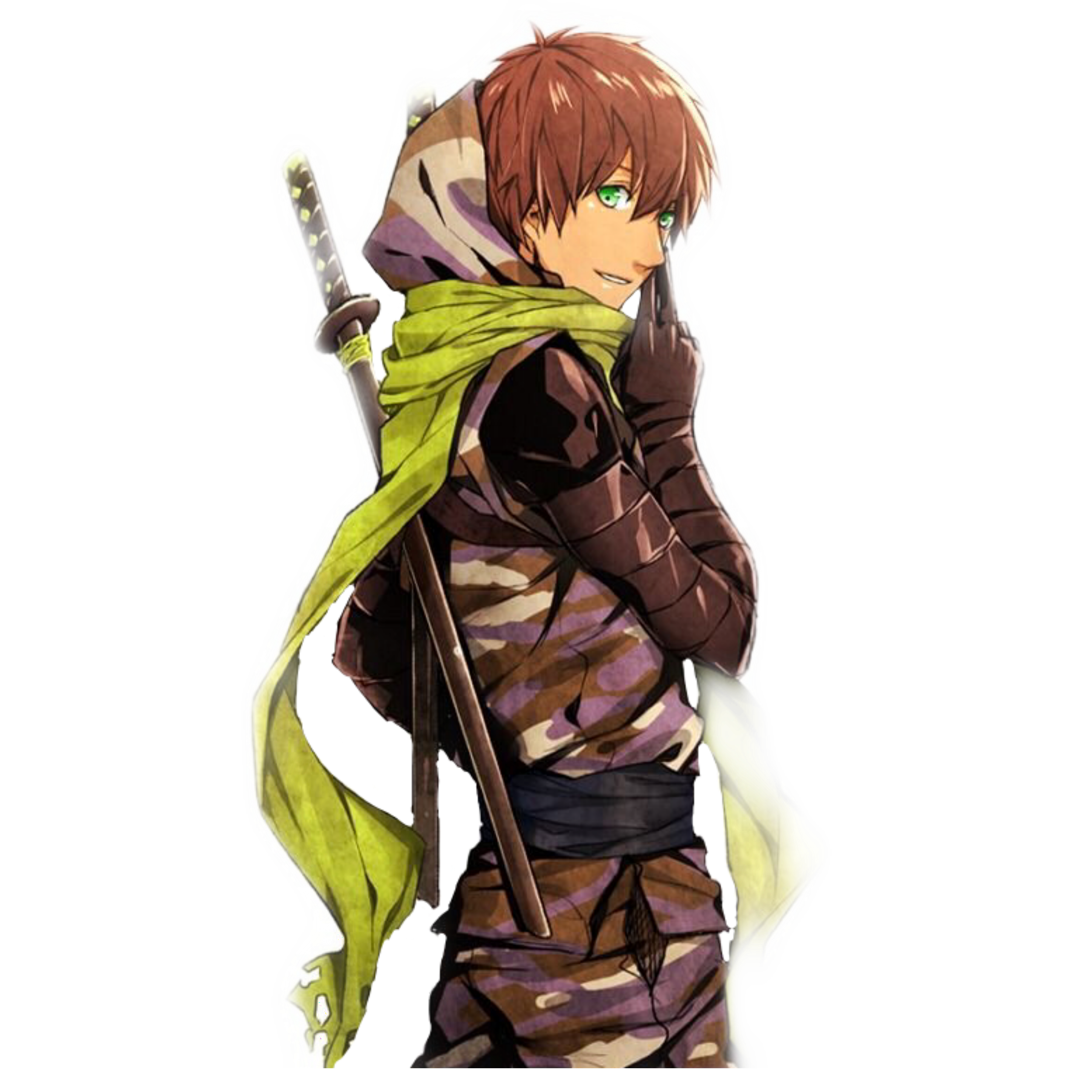 Hoodie Brown Hair Handsome Anime Boy