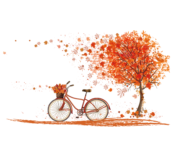 mq fall leaves tree bicycle sticker by qoutesforlife