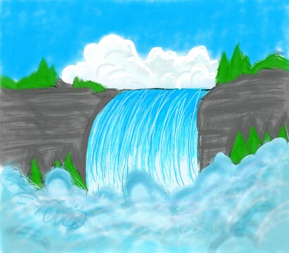 How to Draw a Waterfall | Let's Draw Today Club