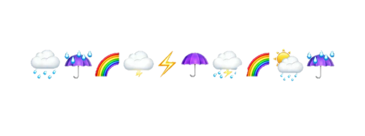 傘 Umbrella 雲 雨 Rain 虹 Rainbow Sticker By わ か な