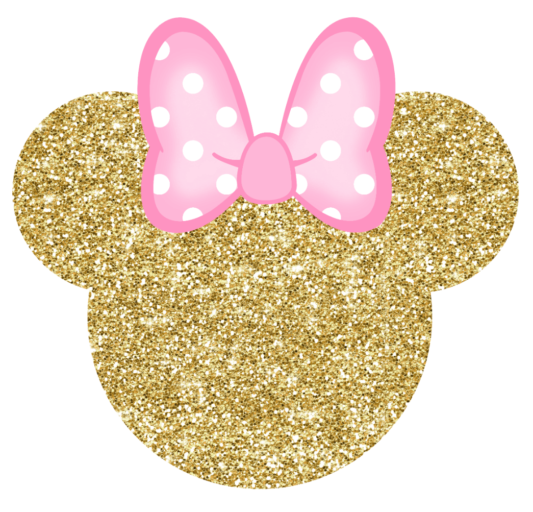 minniemouse glitter bow goldpink sticker by @lizzie_edits