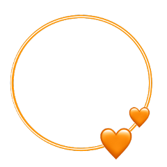 circle heart orange sticker freetoedit