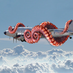 ircsilverairplane silverairplane freetoedit plane octopus