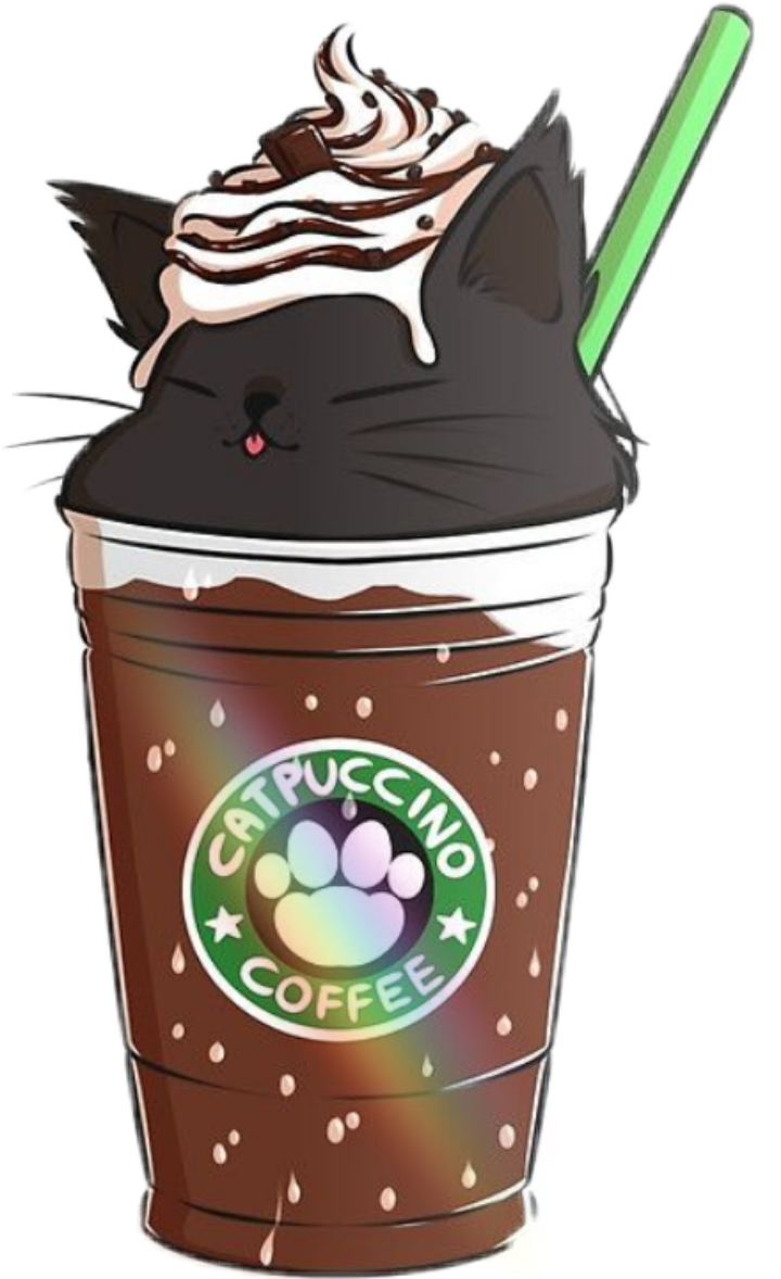 starbucks kawaii cat catkawaii sticker by @rachelnemeczyk