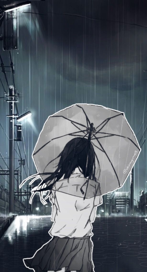 16++ Anime Girl Rain Iphone Wallpaper