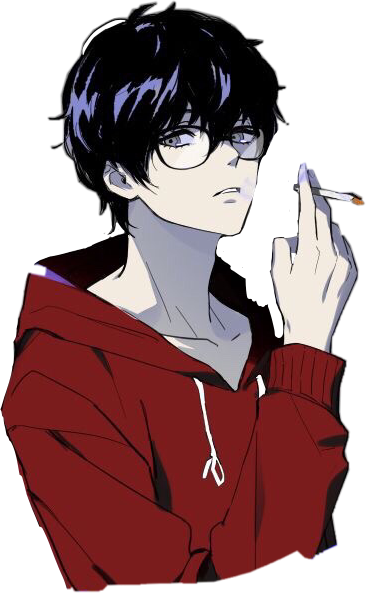 Anime Boy Smoking with Cat Wallpaper 4K 950h