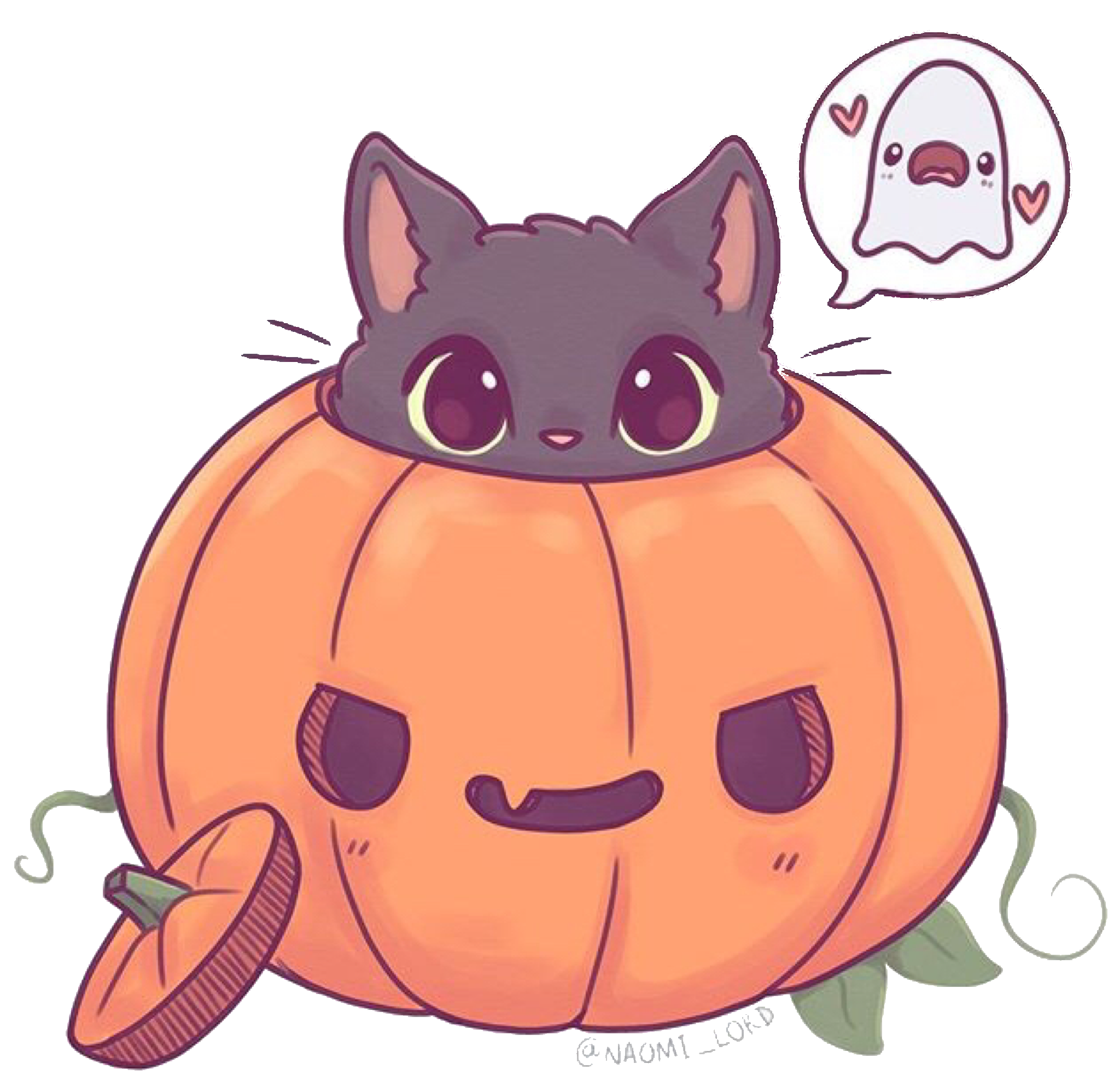 scpumpkin pumpkin halloween cat sticker by @akwiknat.