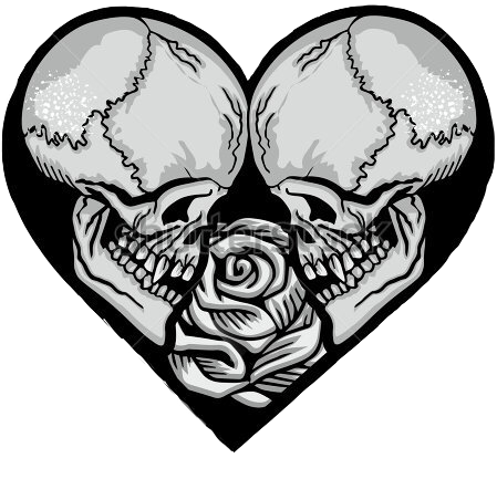 love skulls rose heart sticker by @xbeautifulchaosx