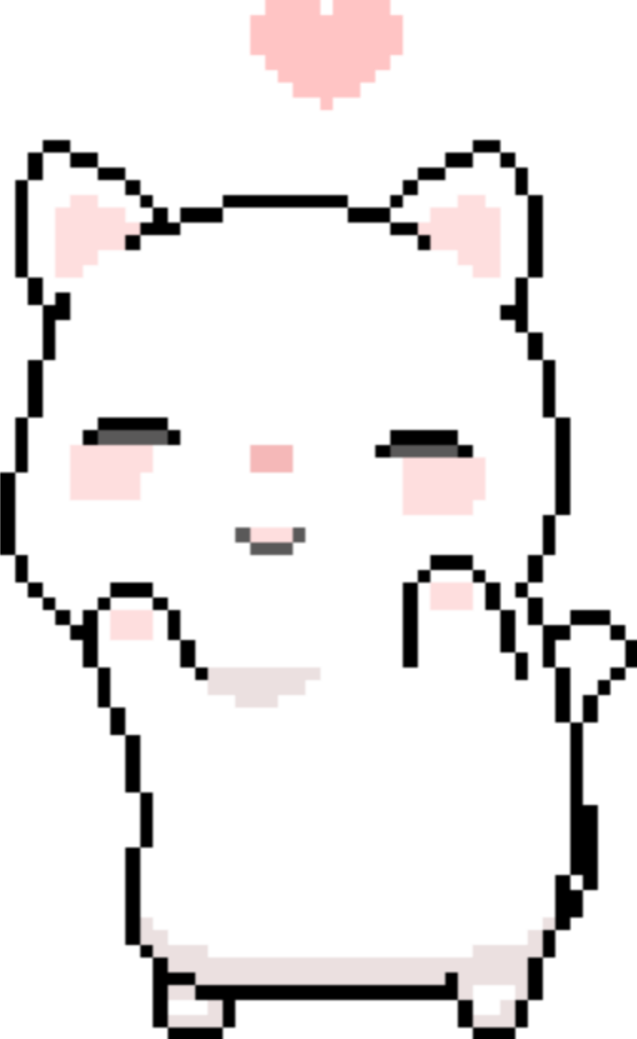 kawaii cute pixel cat tumblr sticker by @goodbyekitty666.