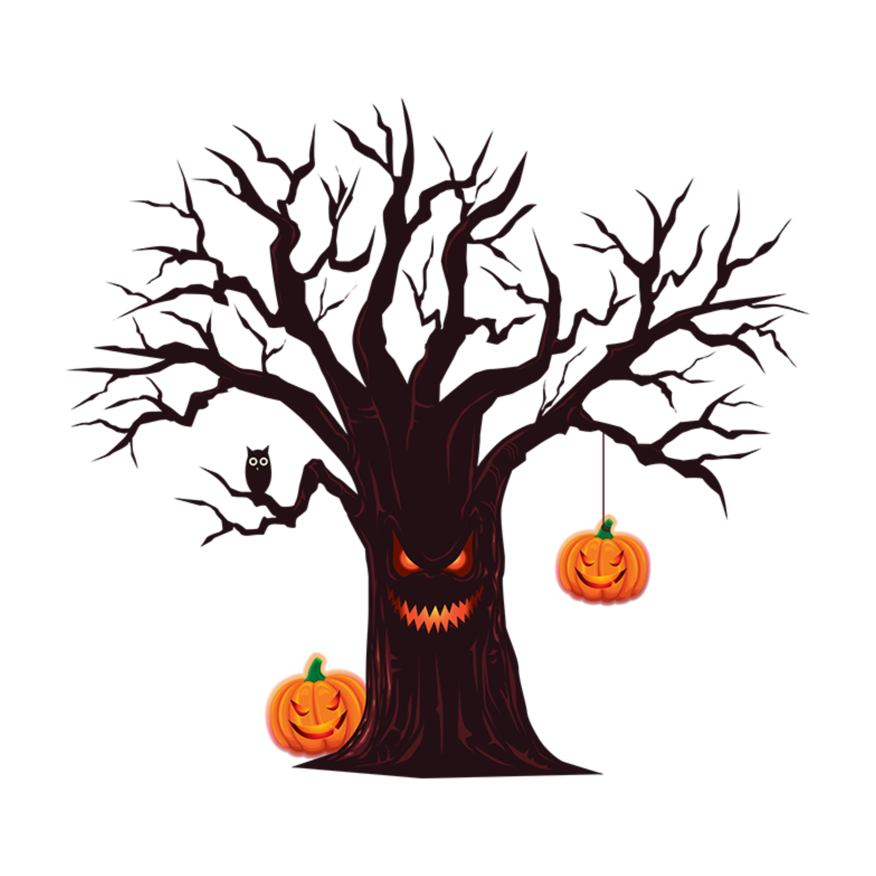 Дерево хэллоуин. Дерево на хэллоуин красивое черное. Дерево хэллоуин. Праздничное дерево мультфильм. Силуэты домов и деревьев.