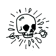 skull skeleton flower bloom blossom freetoedit