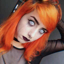 freetoedit coloredhair orangehair creepy