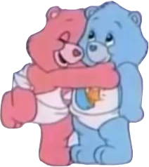 pink and blue care bear