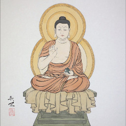 art drawing yakushinyorai buddhistpainting buddhastatue japan 薬師如来 仏画 色紙