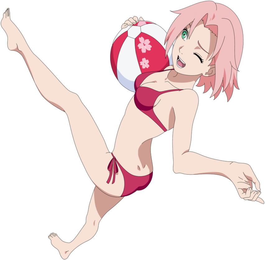 This visual is about sakura sakuraharuno sakurauchiha pink bikini freetoedi...
