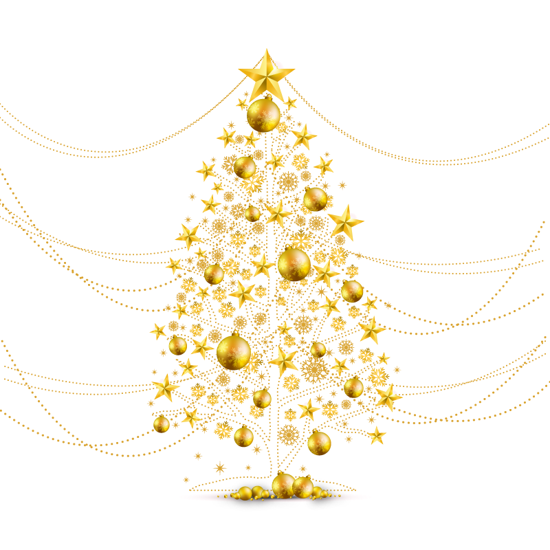 christmastree christmas gold tree sticker by anamigamo