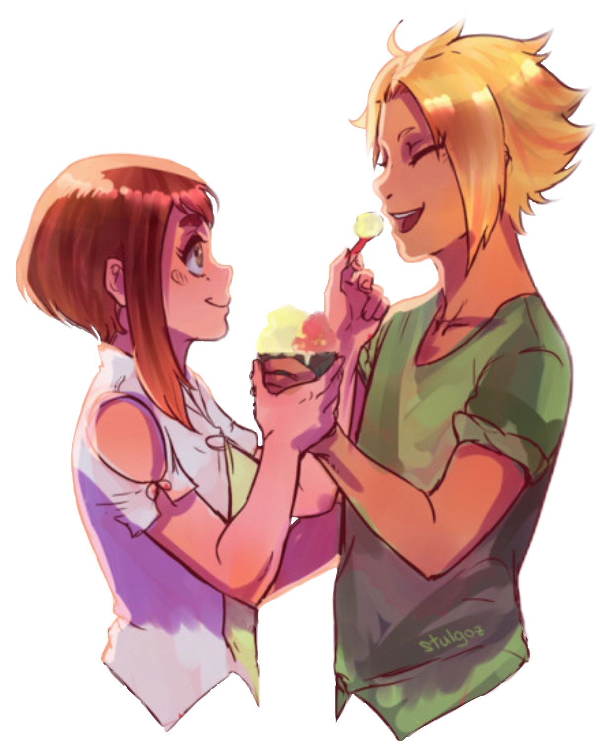 This visual is about bnha mha kaminari ochako denki freetoedit #bnha #mha #...