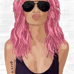 freetoedit mydrawing girl pink hair dccolorfulhair dcsunglasses