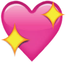 emoji heart pink yellow sparklin sticker by @xngerouswoman