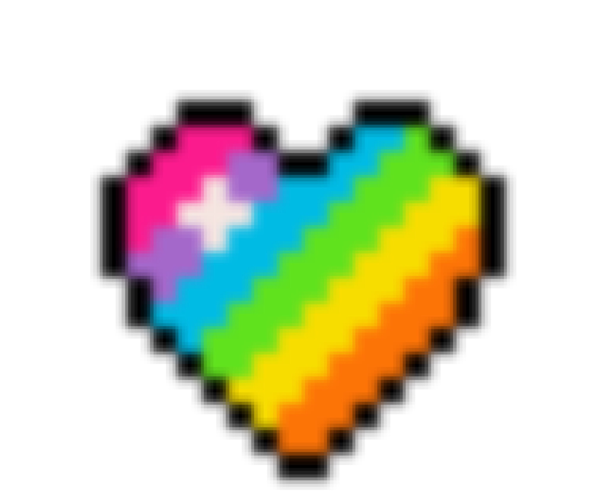 Радужное сердце пиксель арт
