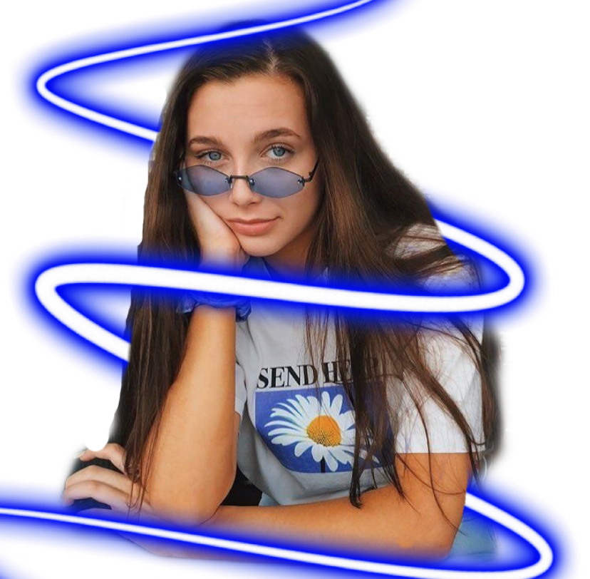 emma chamberlain blue aesthetic sticker by @neavehrincon2