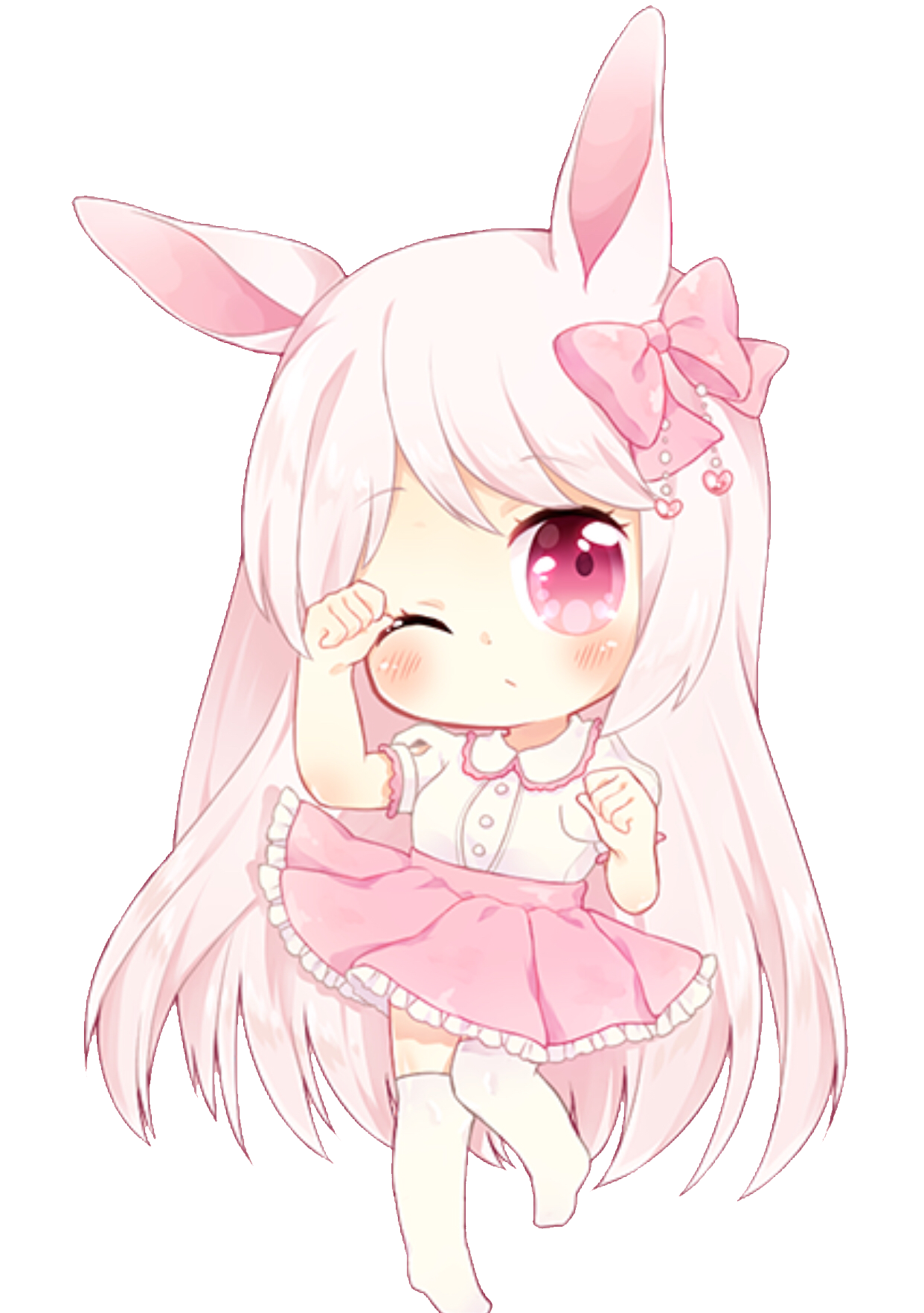 This visual is about girl bunny bunnyears pastel pink freetoedit #girl #bun...