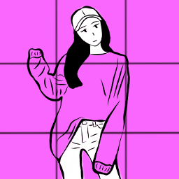 freetoedit pink grids kawaii girl
