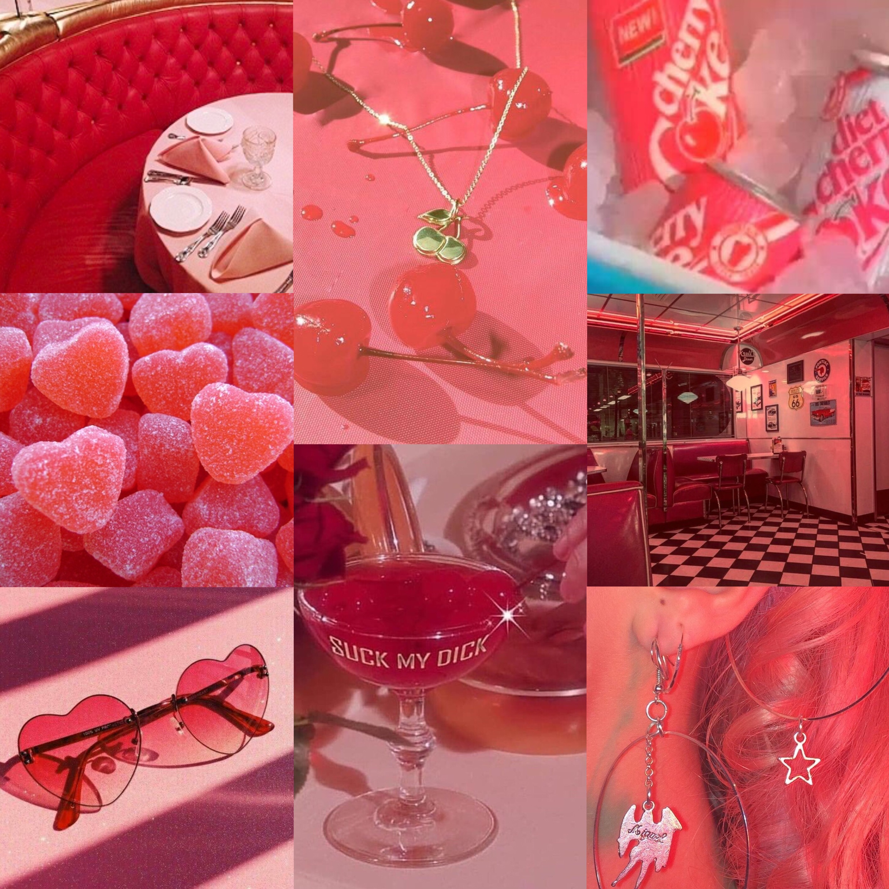 aesthetic pink and red