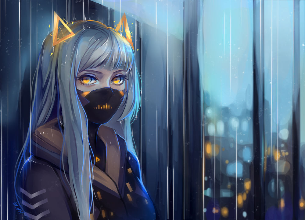 Anime girl with mask
