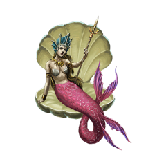 mermaid queen shell sticker freetoedit